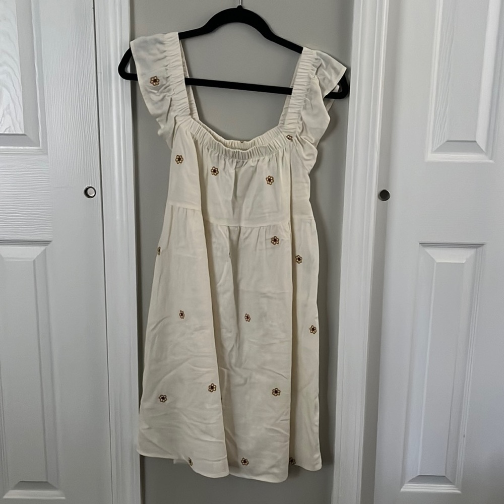 off the shoulder embroidered dress